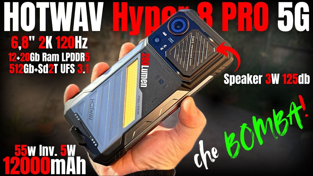MIGLIOR Rugged Phone 2026 SOTTO 400€! HOTWAV Hyper 8 Pro 5G - AI, 12000 mAh & Speaker da 125 dB!