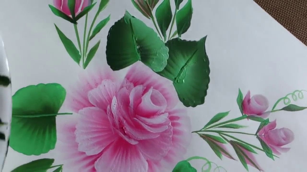 One stroke painting designs/ One stroke painting rose.