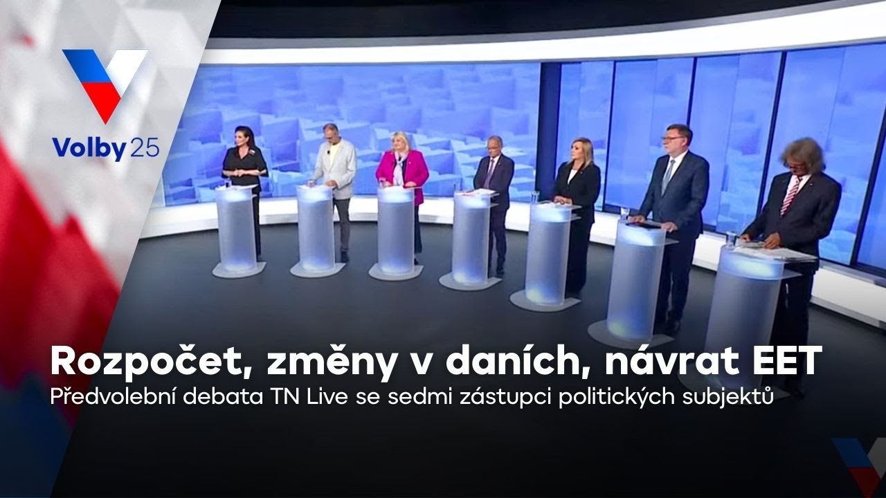 Předvolební debata: Rozpočet na rok 2026, zavedení EET, slevy na potraviny | Volby 2025
