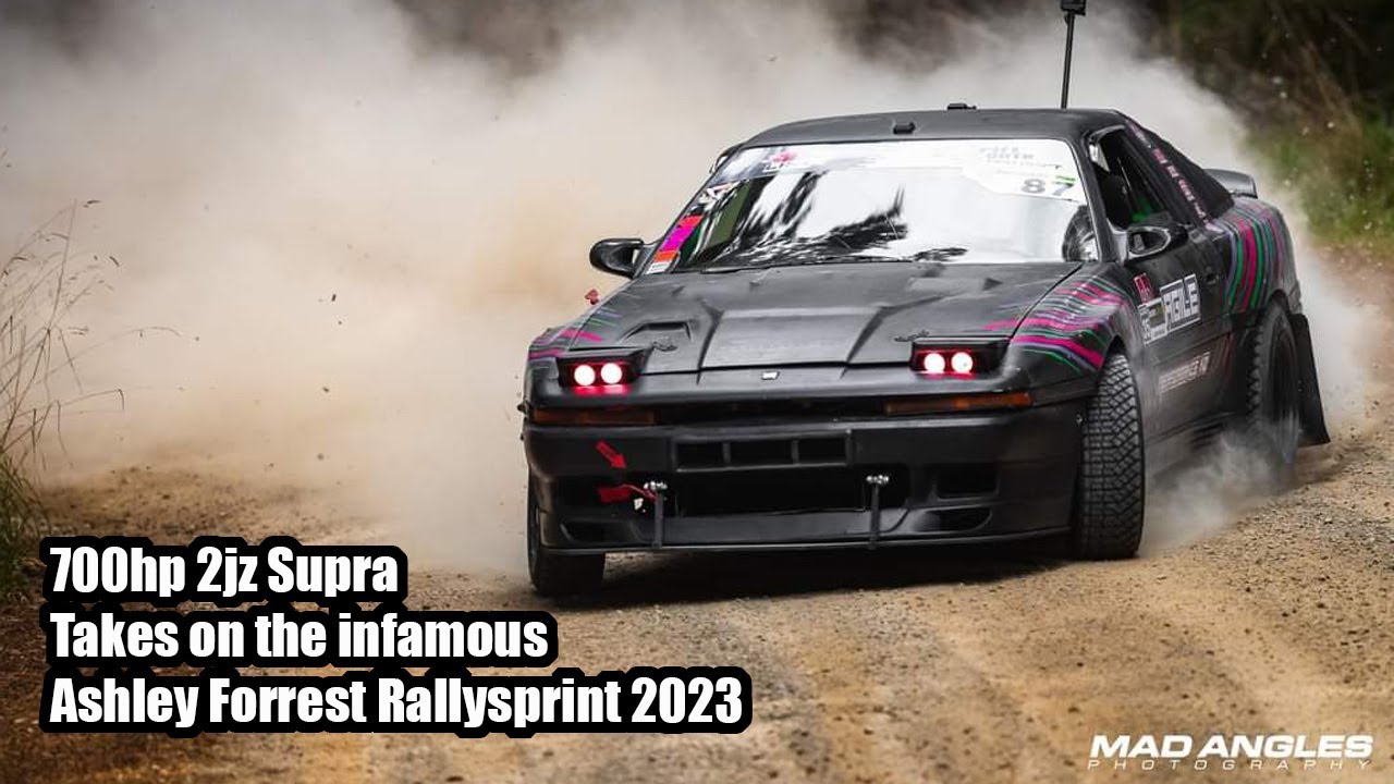2jz Rally Supra with Antilag Screaming through the Forrest