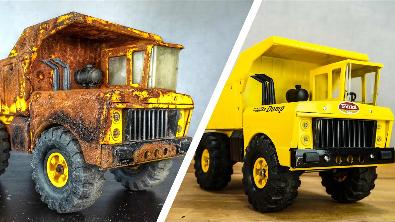 Реставрация Tonka Mighty dump truck 1972s - Невероятный самосвал выглядит как новый !!!