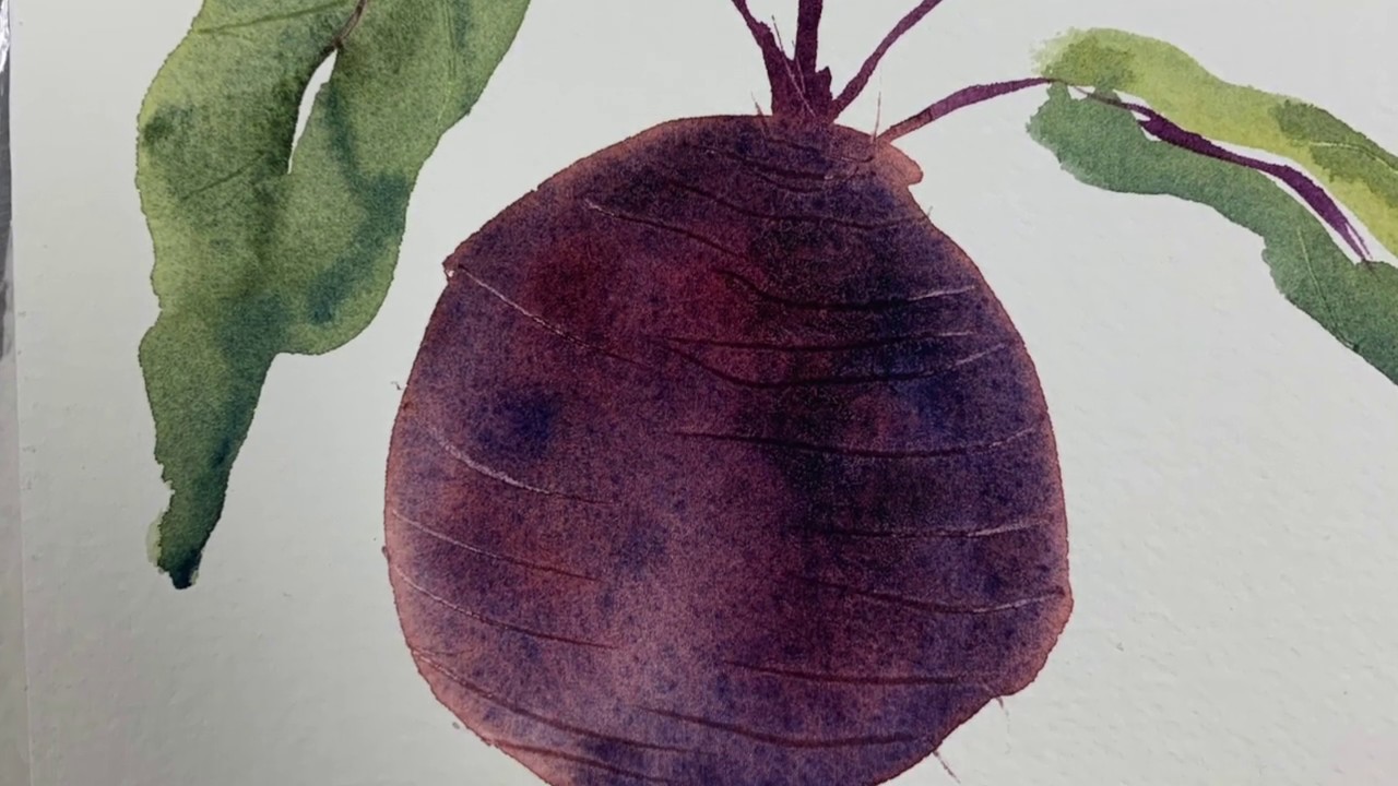 Painting Carrots & Beets in Watercolor Using the Primary Colors