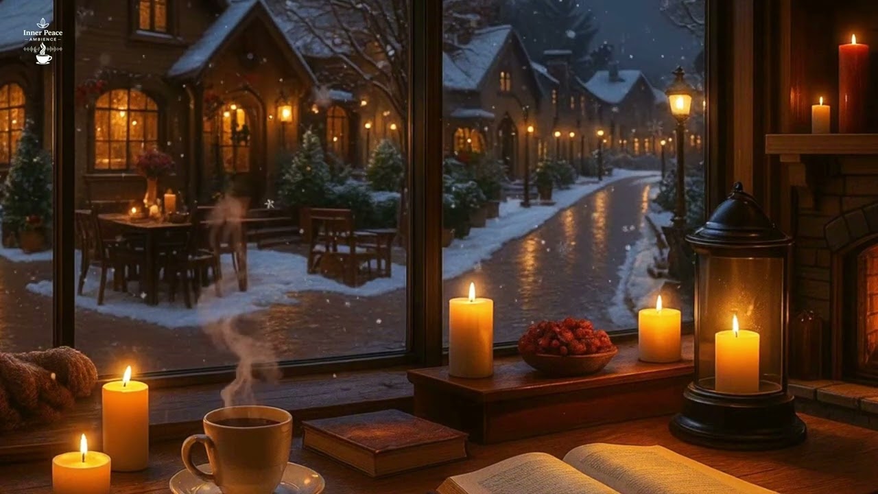 Candlelight & Coffee ☕🕯️ | Cozy Winter Night with Smooth Jazz | Calm & Relaxing Ambience