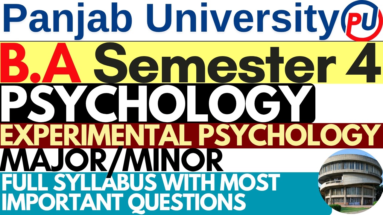 Experimental Psychology | BA Sem 4 Psychology | BA 4th Semester Psychology Important Questions