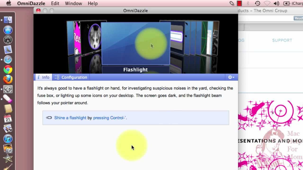 How to get a yellow circle around the cursor (and other OmniDazzle tools)