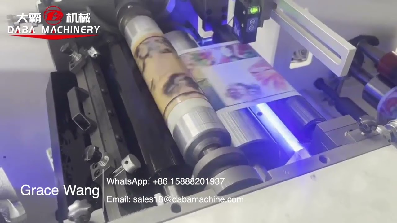 DABA 320mm 8 color Adhesive Label Sticker Inline Flexo Printing Machine With Die Cutting Unit