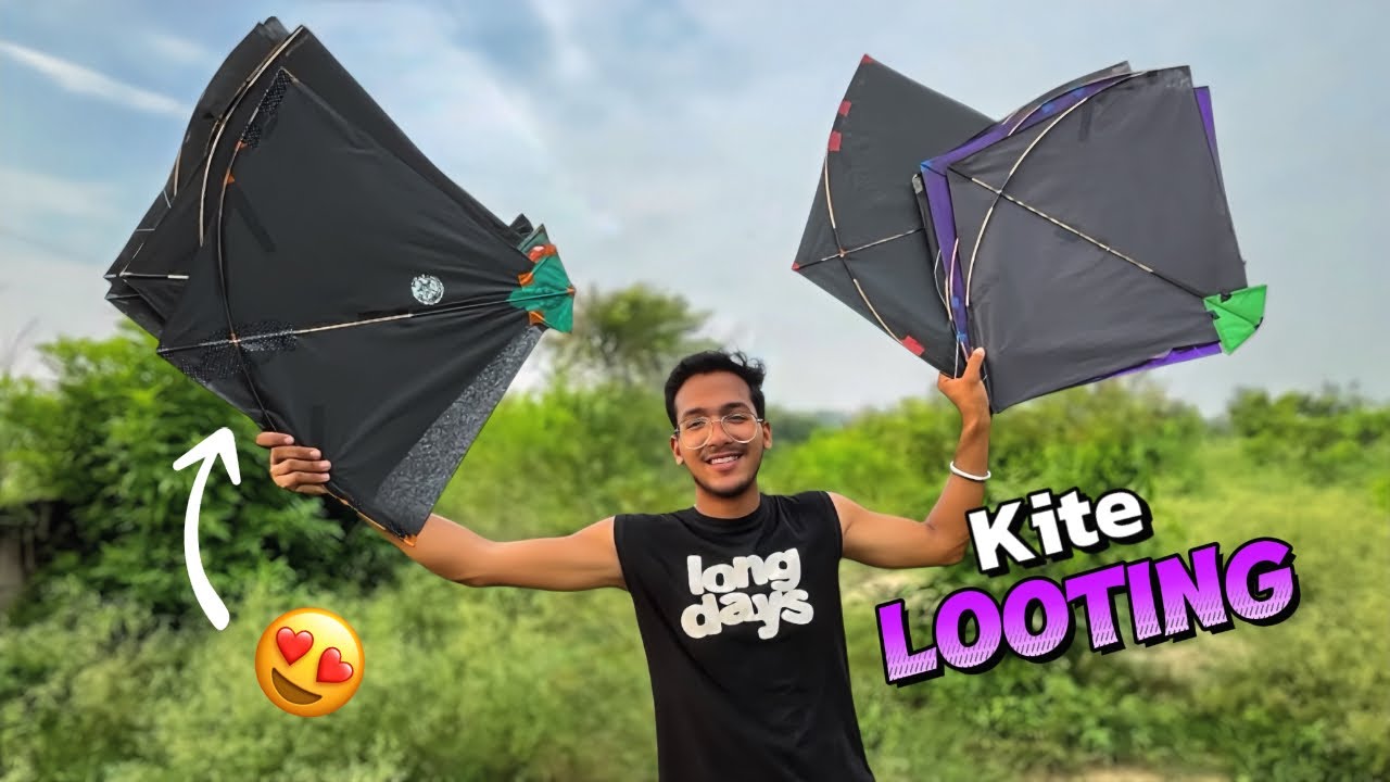 BIG KITE LOOTING😍 Caught kites | Patang Hi Patang Looti🪁 #2025 #kitelooting 