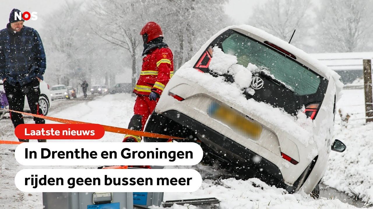 Slippartijen en ongelukken door sneeuwval in het noorden