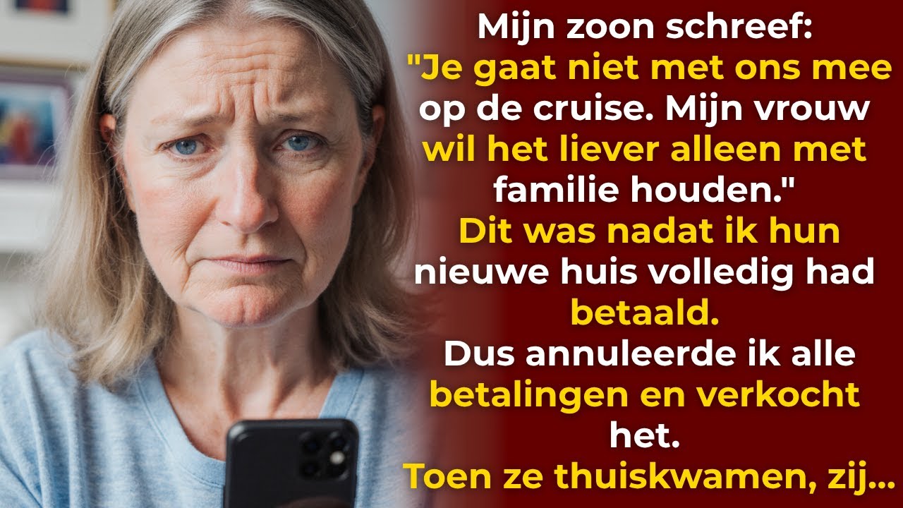 Mijn zoon stuurde: „Je komt niet mee, mijn vrouw wil alleen familie.”