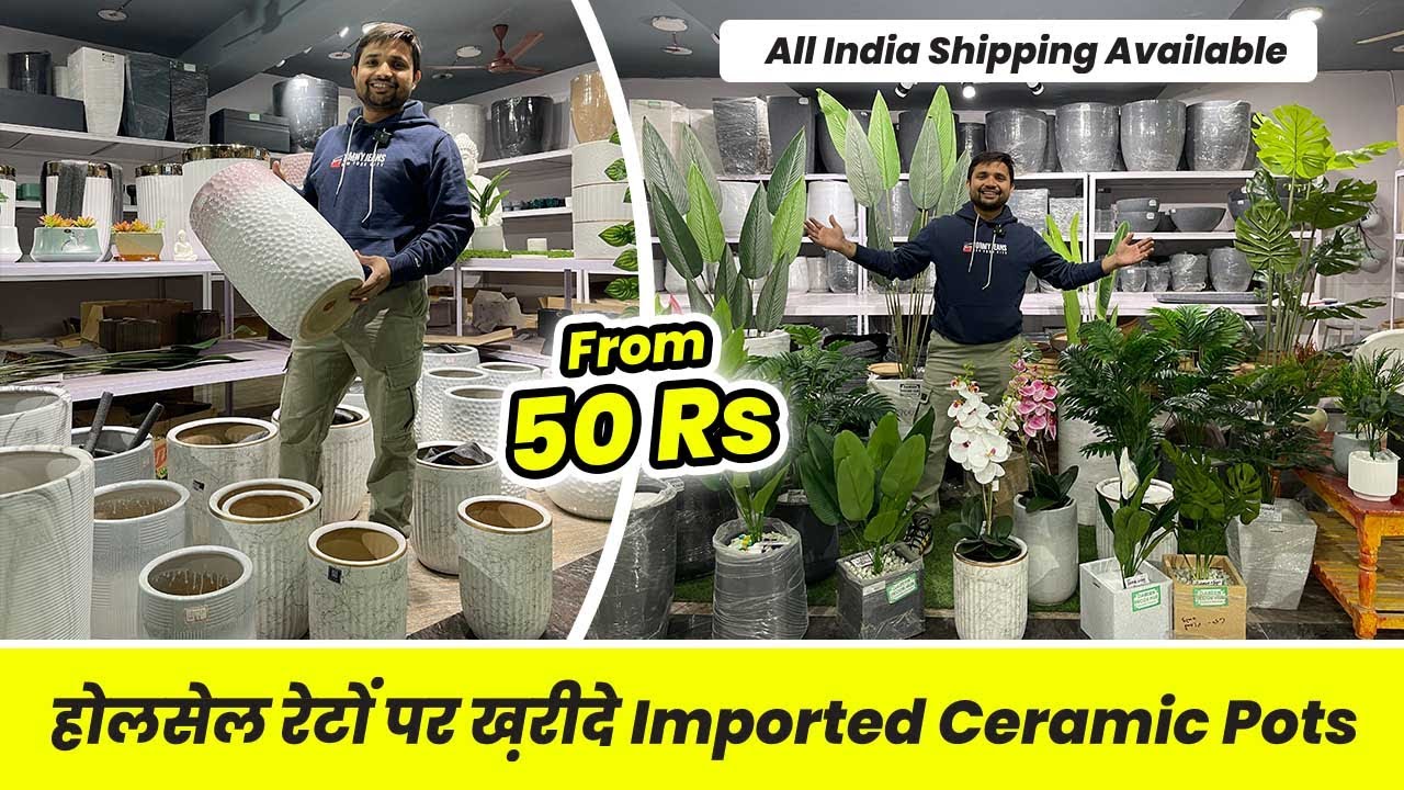 8₹ किलो में Pebbles, 50₹ से Imported Ceramic Pot, Roto Pots Biggest Wholesaler 😱🪴