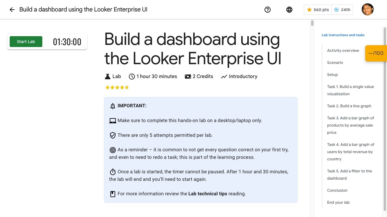 Build a dashboard using the Looker Enterprise UI