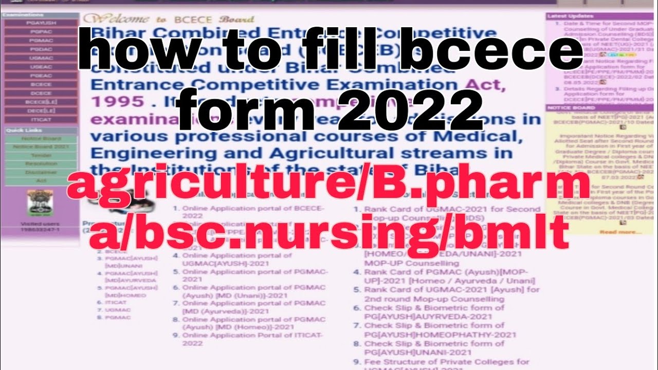how to fill bcece form 2022