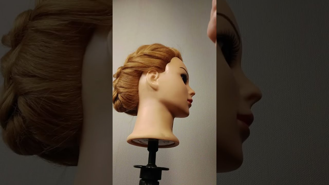 Asymmetrical hairstyle with braids