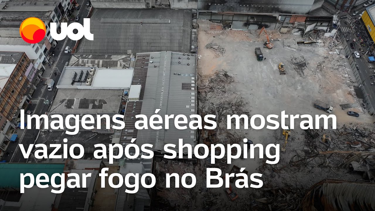 Incêndio no Brás: Imagens aéreas mostram vazio após Shopping 25 ser demolido