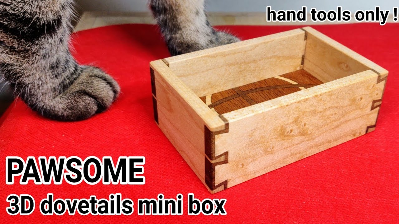 3D inlaid dovetails box made easily with only hand tools ???