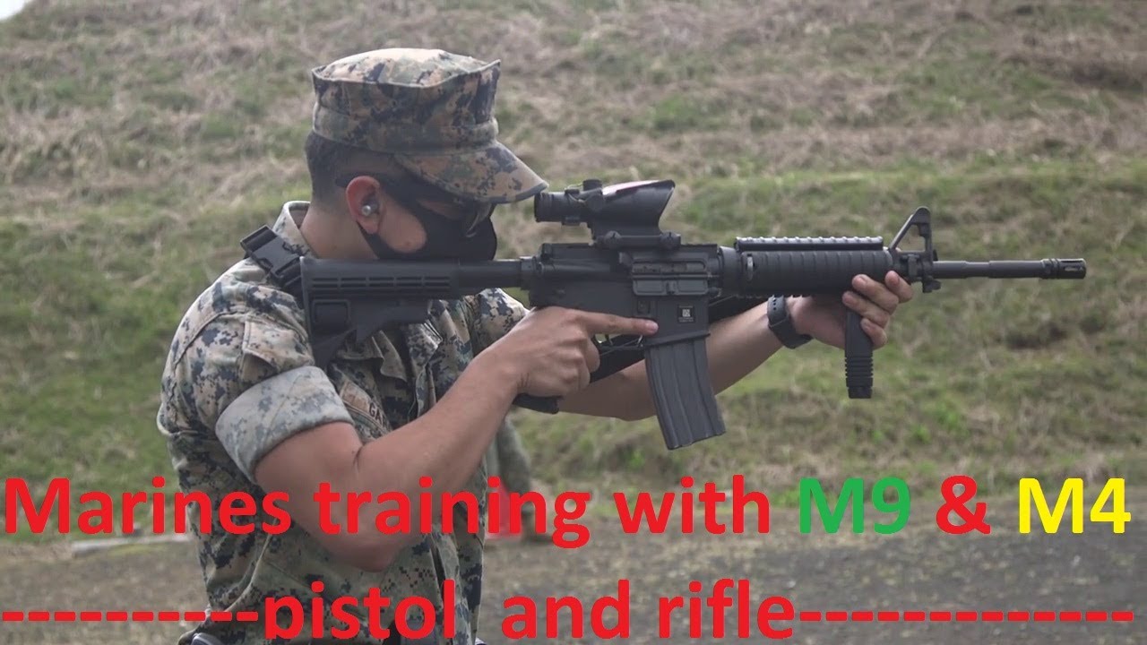 CATC Camp Fuji PMO Marines train with M9 & M4 pistol  and rifle on 2020