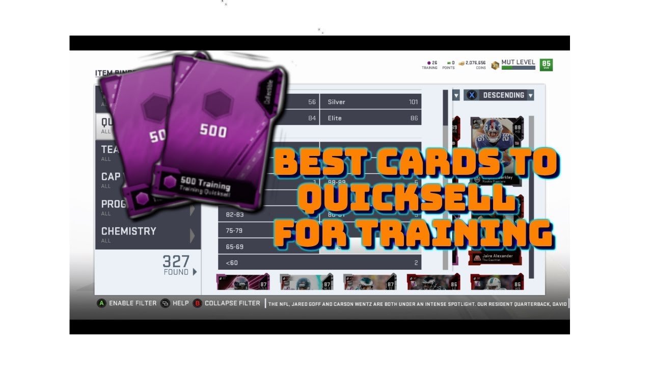 THE BEST CARDS TO QUICK-SELL TO MAXIMIZE TRAINING POINTS VALUE | MADDEN 19 ULTIMATE TEAM