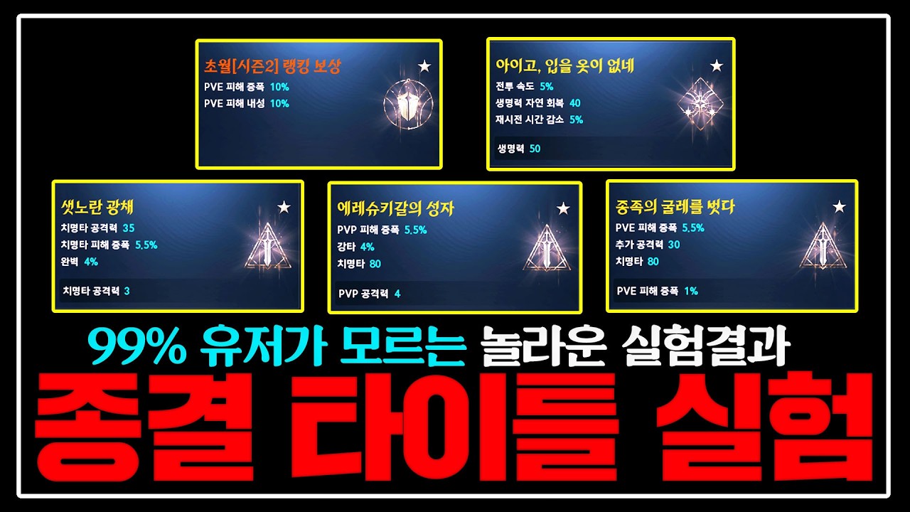 아이온2 최강 타이틀 실험🔥무조건 이거 끼셔야 합니다