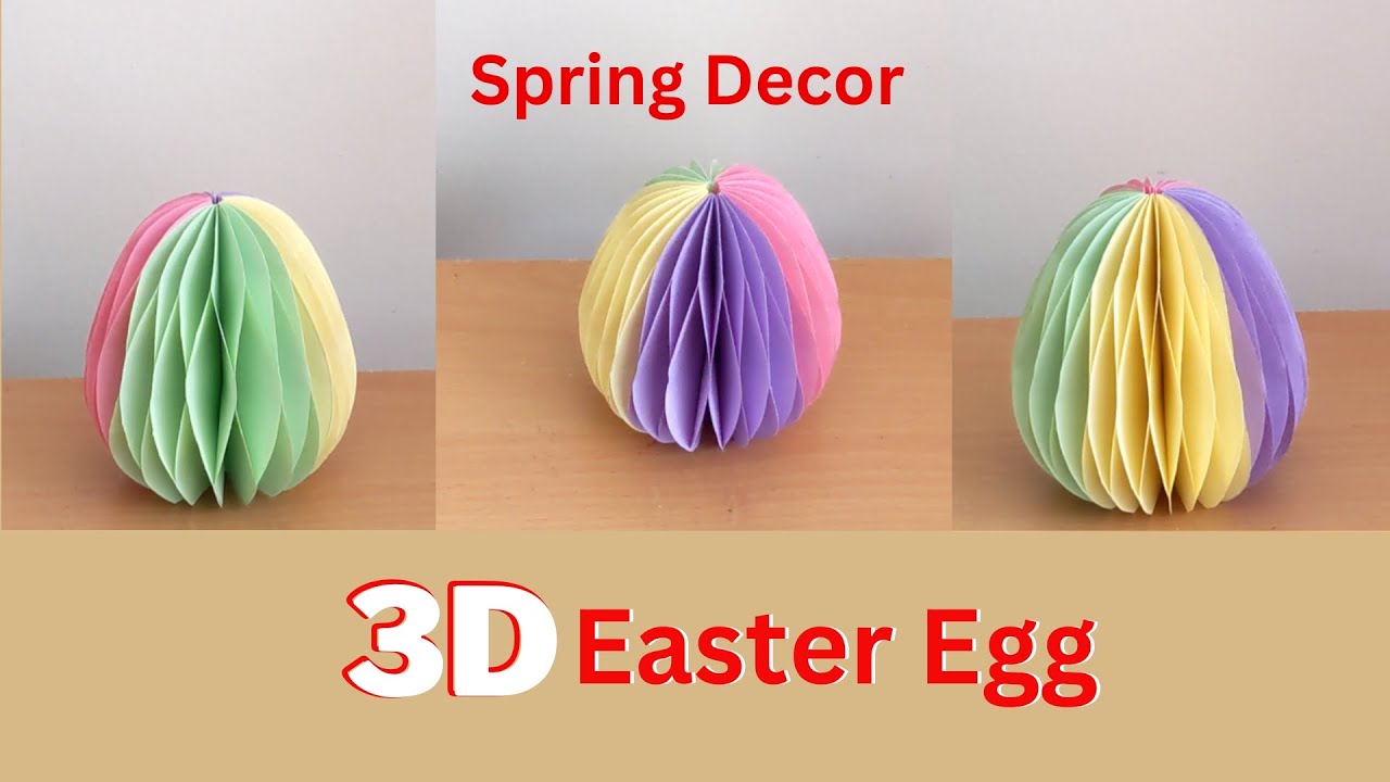 Gorgeous 3D Ombre Easter Egg l Diy Honeycomb Paper Egg l Spring Decor