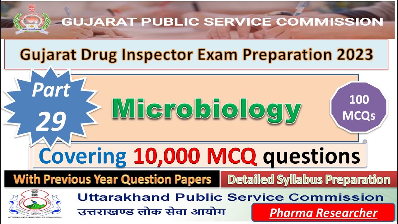 Microbiology MCQs II Gujrat Drug Inspector exam preparation 2023 #druginspector #di #gpsc