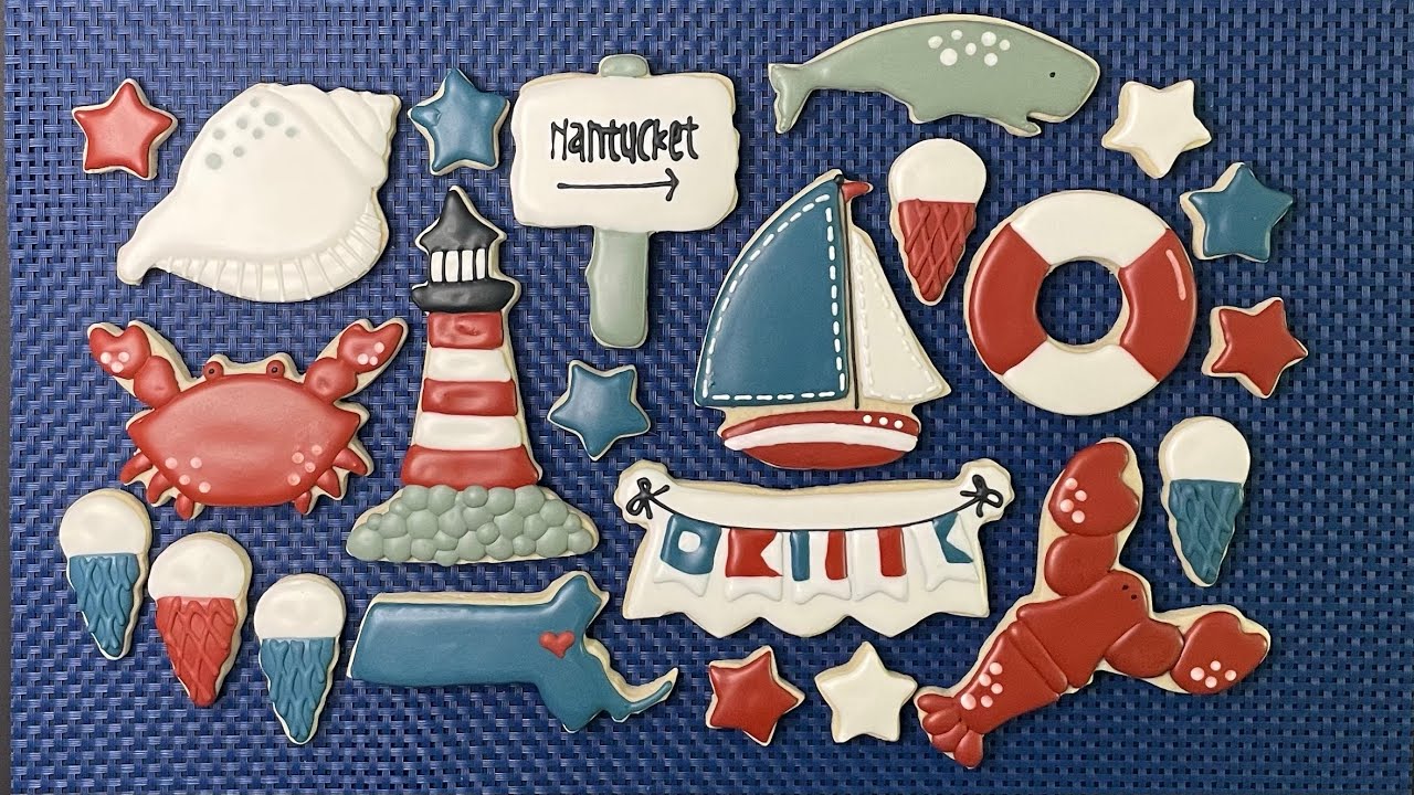 4th of July New England Nautical Decorated Cookies