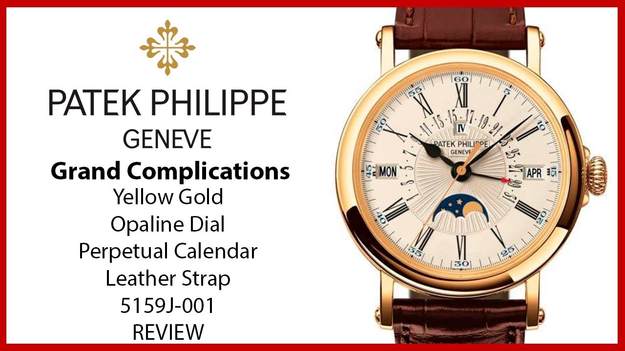 ▶ Patek Philippe Grand Complications Yellow Gold Perpetual Calendar 38mm Opaline 5159J-001 - REVIEW
