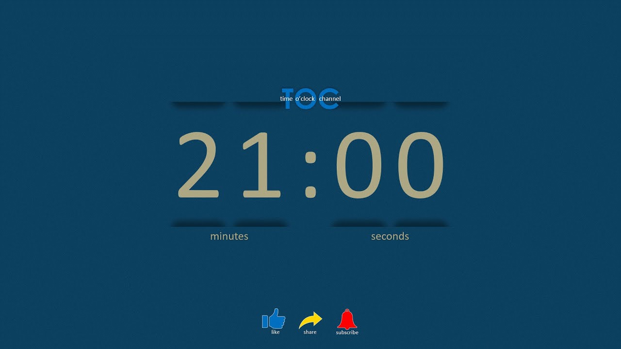 TOC0023, 21 minute Silent Timer, +15 sec Alarm, Digital, Countdown, FHD 1080p, Series1 Corporate Blu