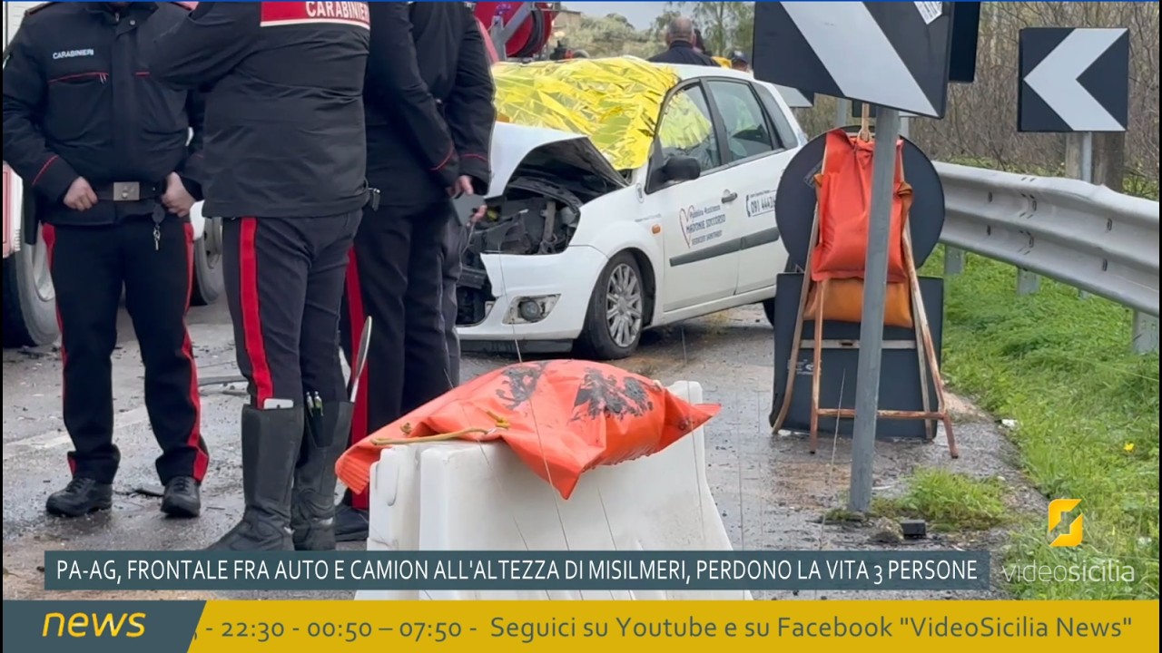 Incidente mortale sulla Palermo-Agrigento, 3 vittime