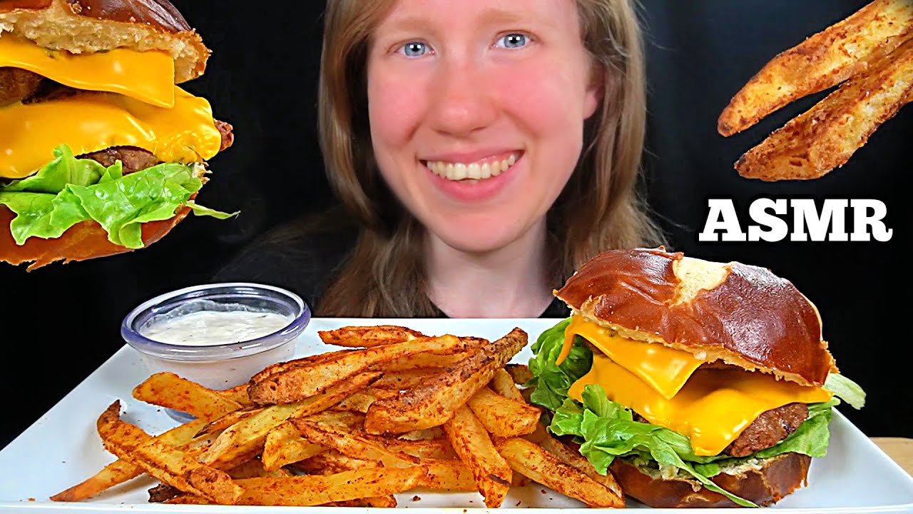 ASMR DOUBLE CHEESEBURGER MUKBANG EATING SOUNDS