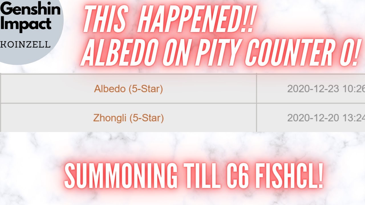 Albedo on the very first pull! Pity Counter at 0! How many pulls to C6 Fishcl? (Stream Extract)