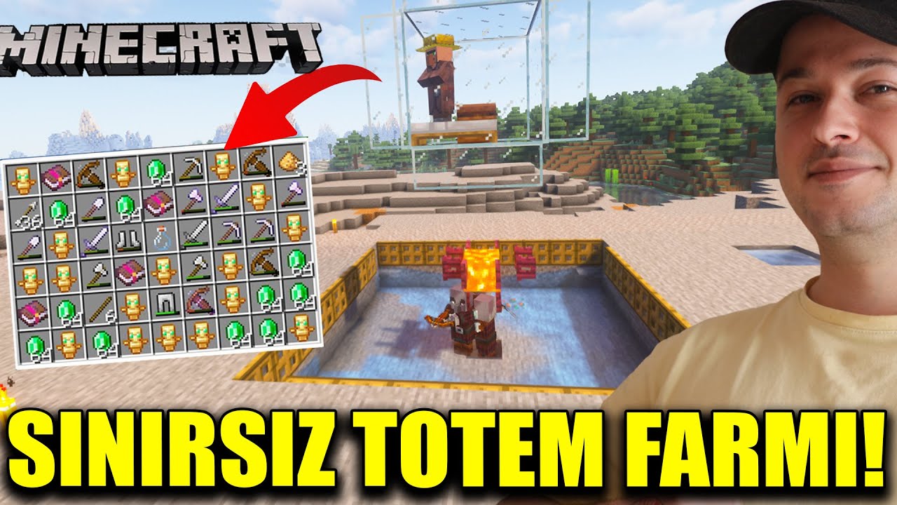 SINIRSIZ TOTEM VE ZÜMRÜT FARMI YAPTIM! SAATTE 500 İTEM! Minecraft #19