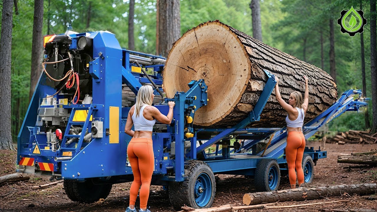 Fastest Biggest Firewood Processing Machine | Dangerous Big Chainsaw Cutting Tree machines #40