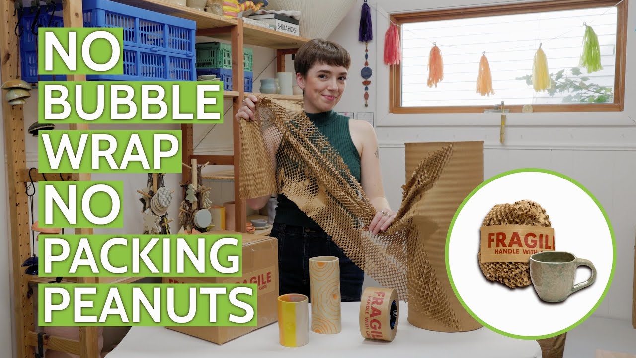 How to Ship Ceramics Without Bubble Wrap | Eco-Friendly Honeycomb Paper Wrapping Tutorial