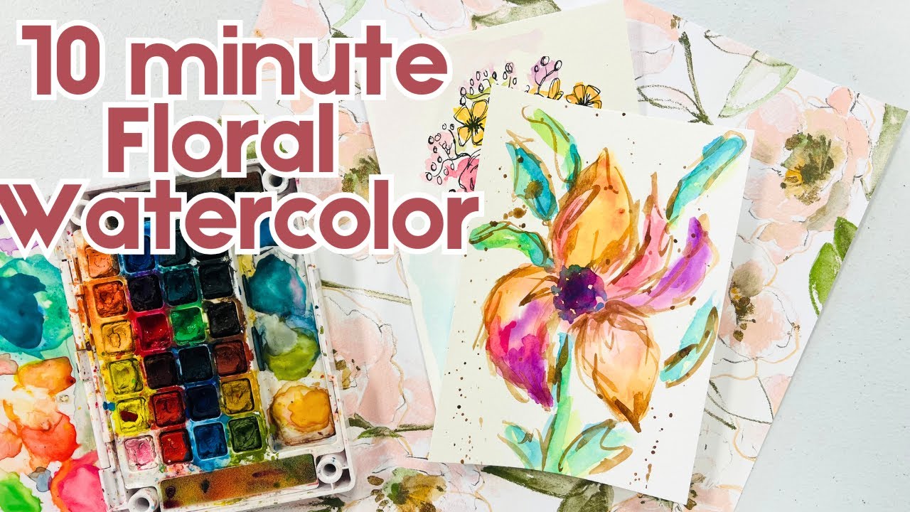How to watercolor a super loose floral