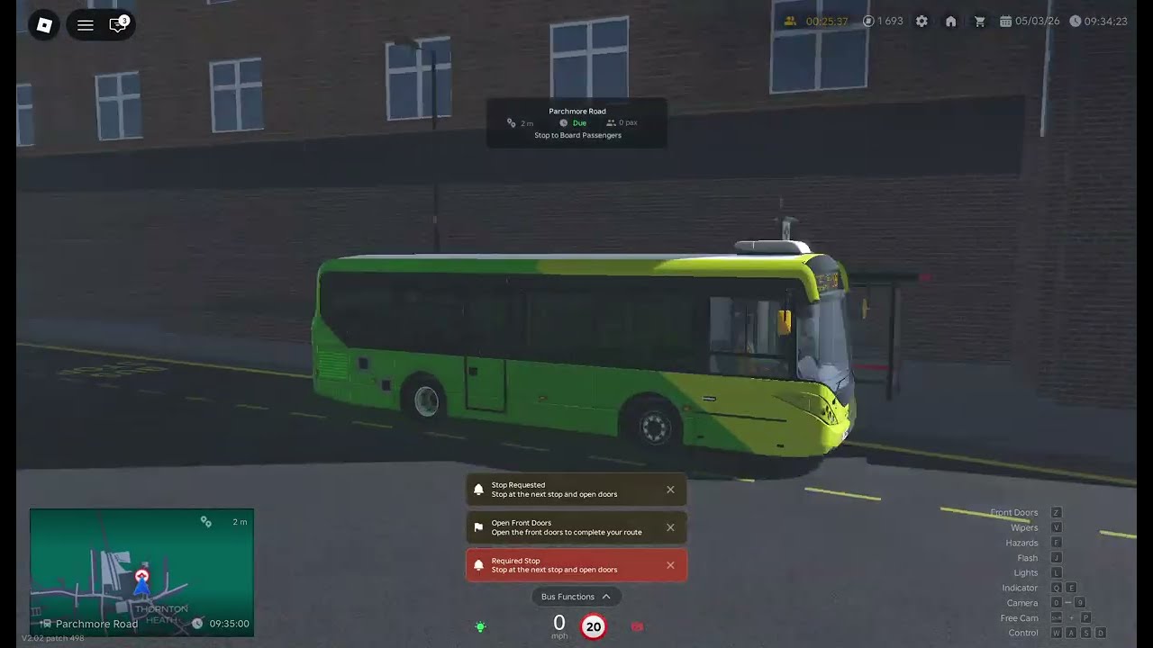 GreenGo | Route 98 | Full Route Visual to Thornton Heath, Parchmore Road. | Roblox Croydon