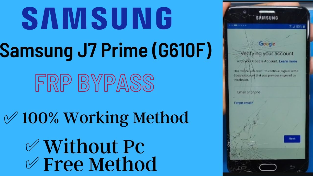 Samsung Galaxy J7 Prime (G610F) frp bypass | How to remove google account J7 prime #frp #frpbypass