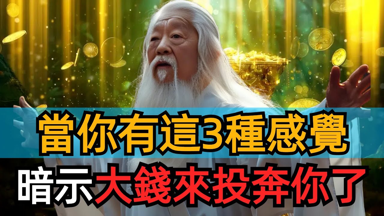 「大錢降臨，必有暗示」讀懂宇宙給你的暗示，提醒你接住財富。當你有這三種感覺，暗示大錢來投奔你了。
