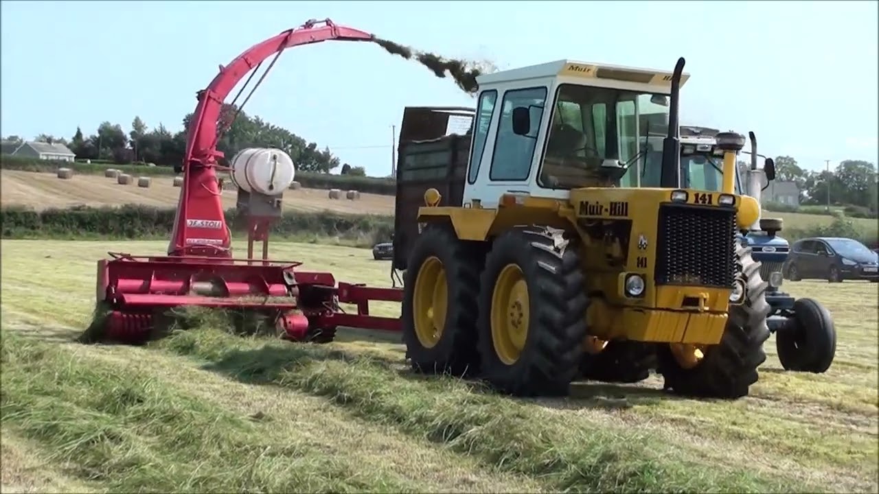 Muir Hill 141 tractors cutting silage with precision chop forage harvesters