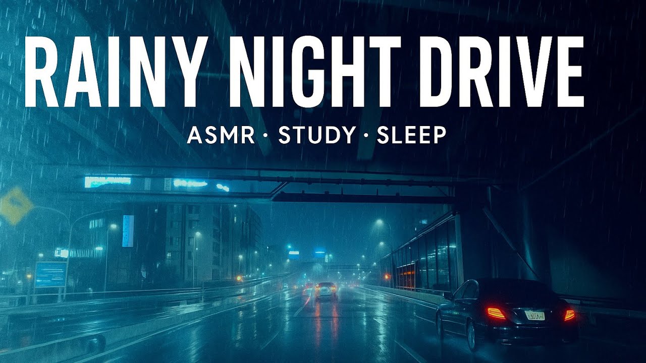 🌧️ Rainy Night Drive in Osaka 🚗｜Minoh to Umeda｜Real Rain Sounds for Sleep, Study & ASMR 💤📚🎧