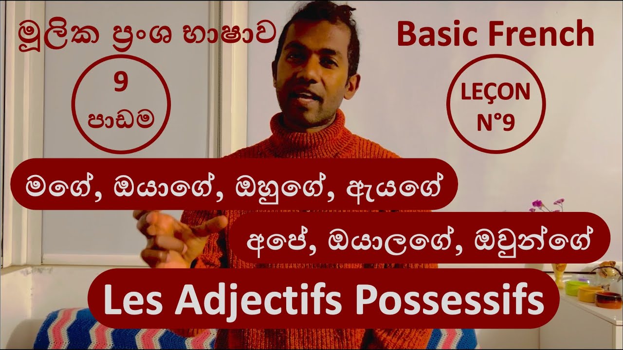 Learn Basic French in Sinhala - Lesson 9: Les Adjectifs Possessifs - Possessive Adjectives