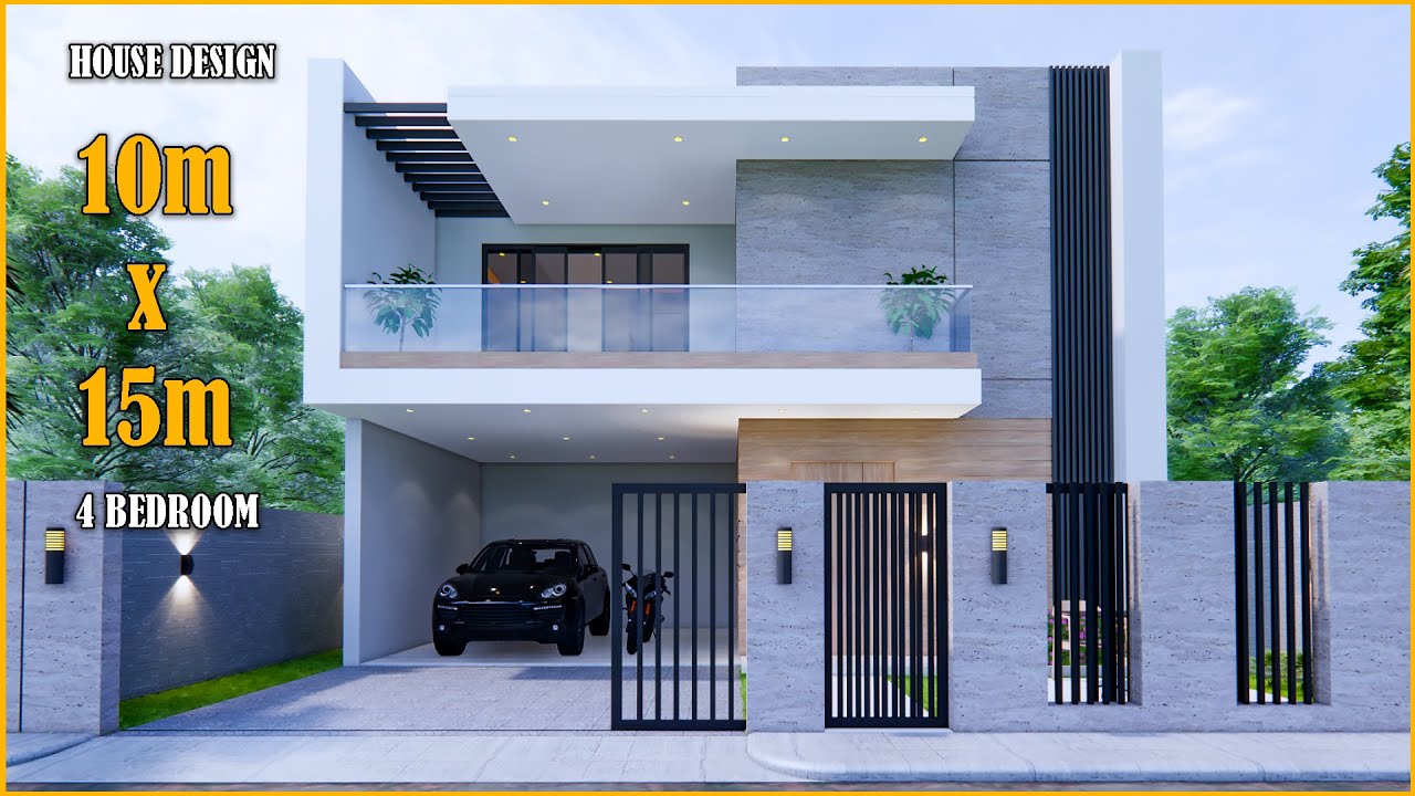 House Design | Modern House 2 Storey  | 10m x 15m with 4 Bedrooms