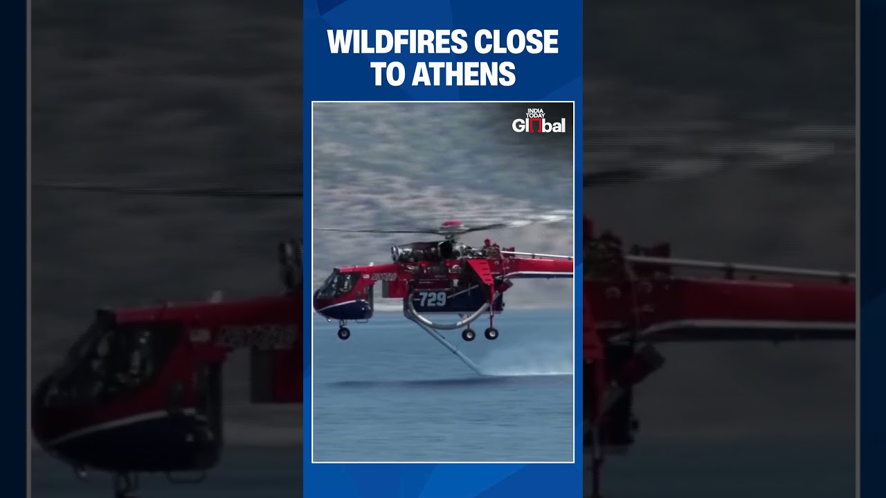 Greece Wildfires Rage Near Athens As Helicopters Battle Flames And Strong Winds | #shorts