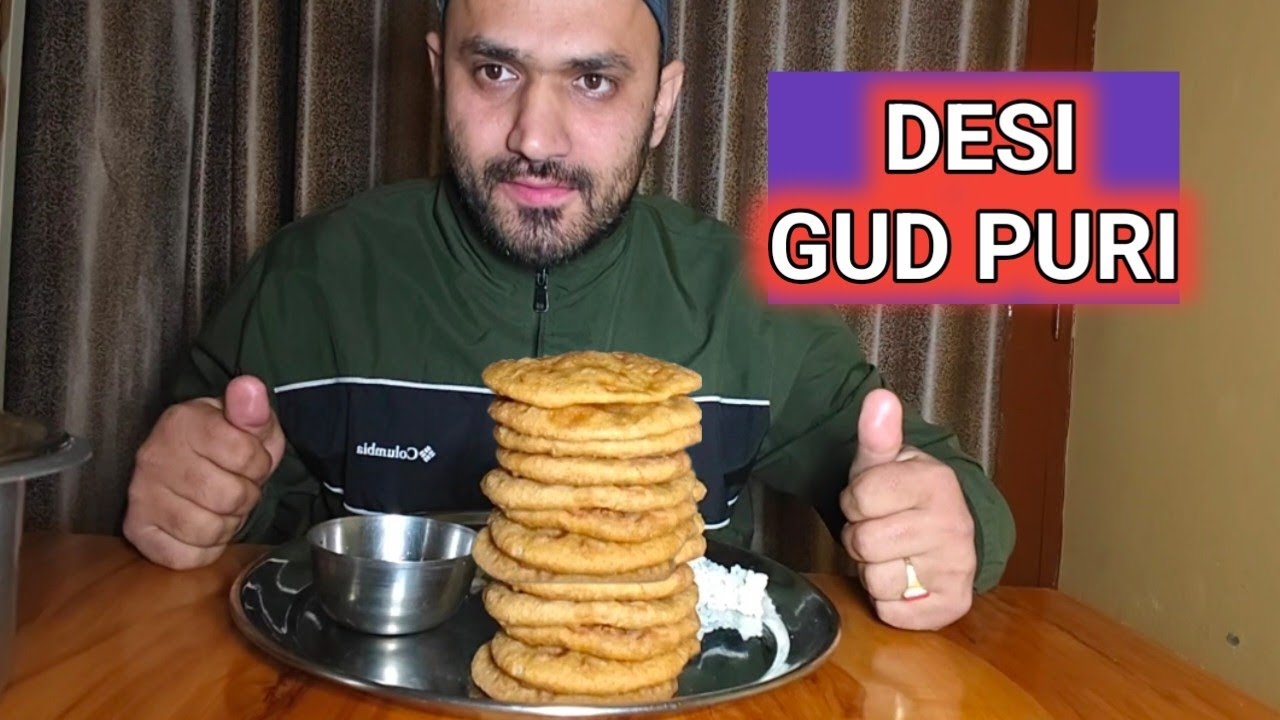 Sweet Jaggery Puri, Dal & Rice Mukbang | Indian Village Food ASMR Eating Sounds