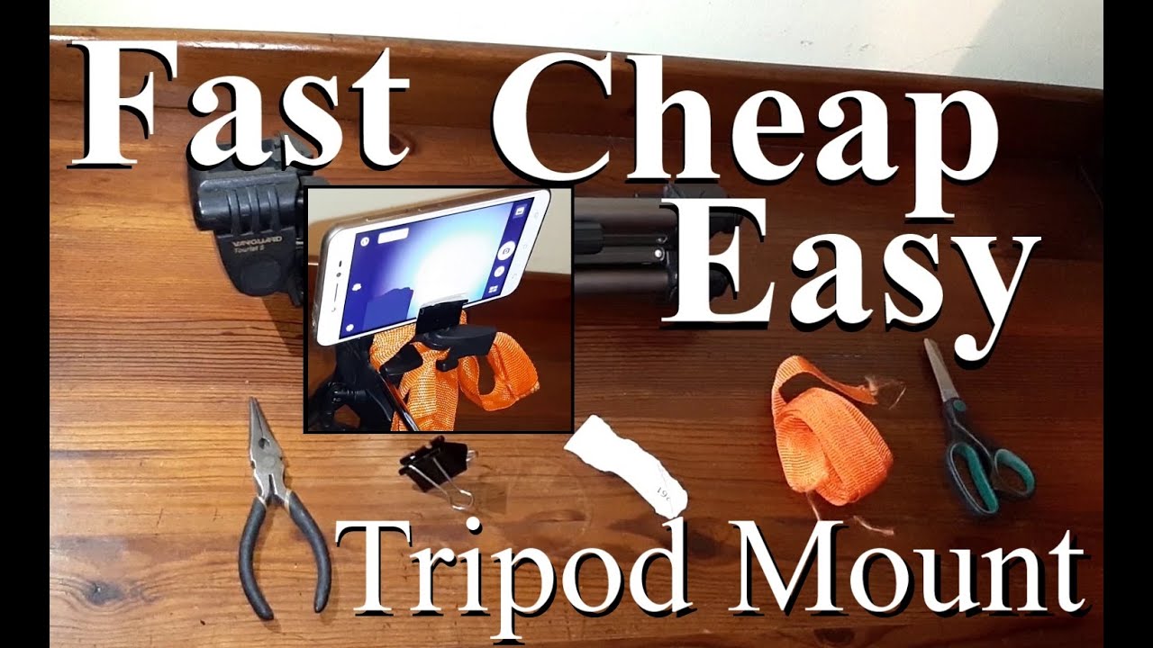 Quick Easy DIY Phone Tripod Mount Adapter at zero cost!