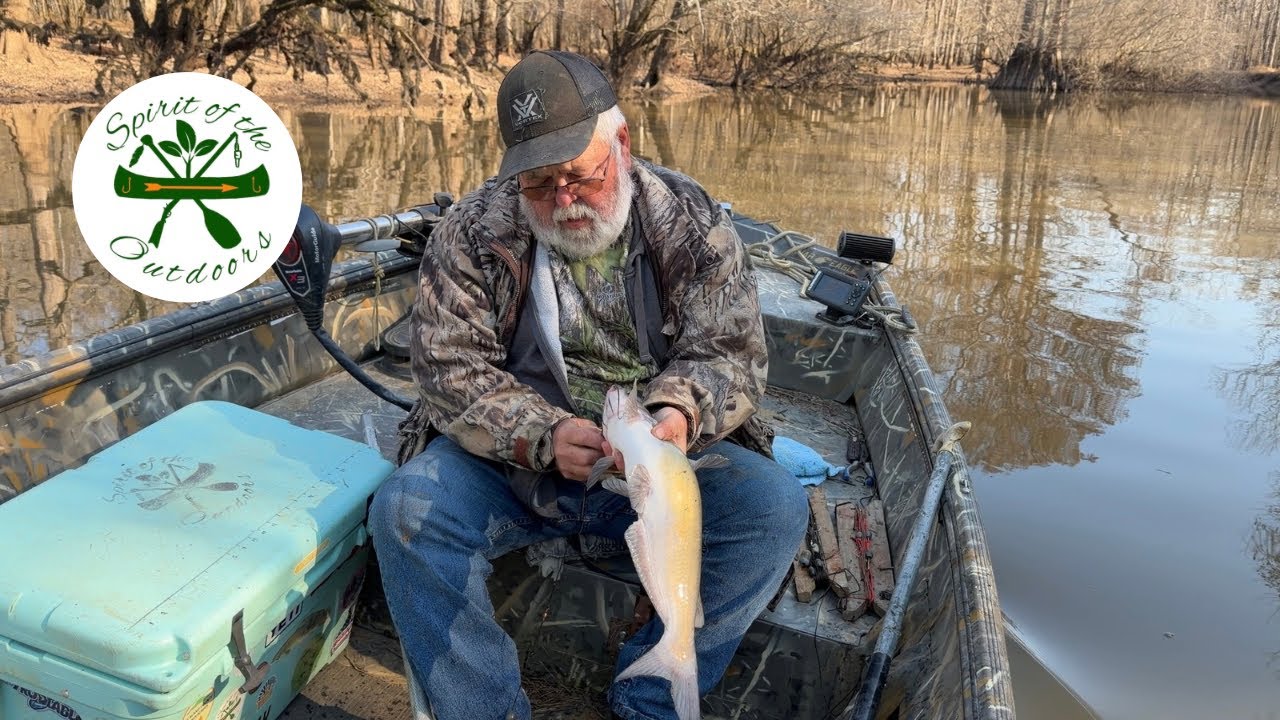 Pulling Limb Hooks out of the River and Catching Catfish