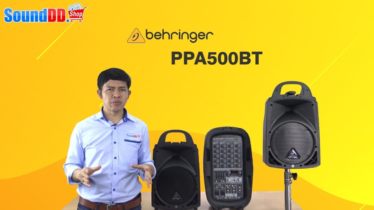 รีวิว BEHRINGER PPA500BT ชุด Portable PA 8 นิ้ว 500W มิกเซอร์ 6 ชาแนล  บลูทูธในตัว พร้อมไมค์สาย