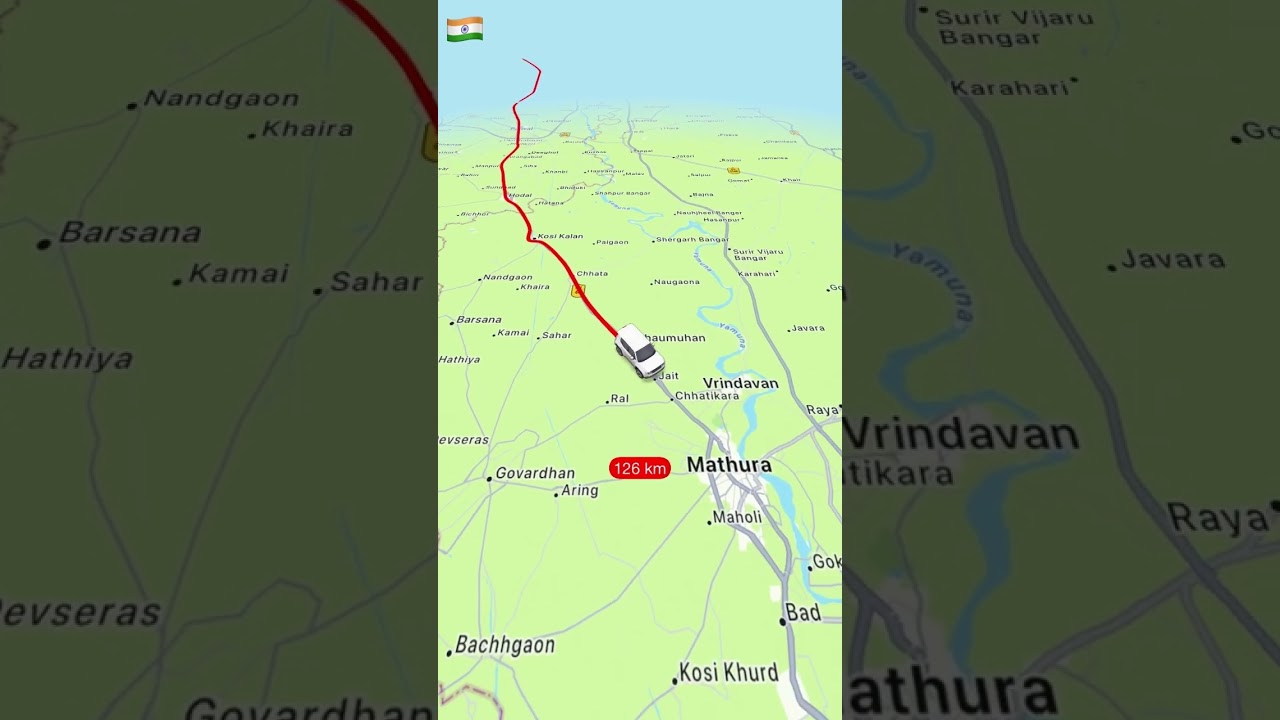 Car trip from New Delhi to Agra( India) 🚘 🇮🇳 #travelroutes #travelboast #cartrip #map