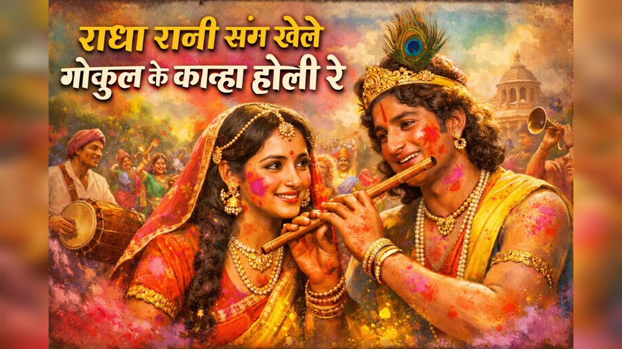 राधा रानी संग खेले गोकुल के कान्हा होली रे 🌸 | 1978 Classic Holi Song | | Radha Krishna
