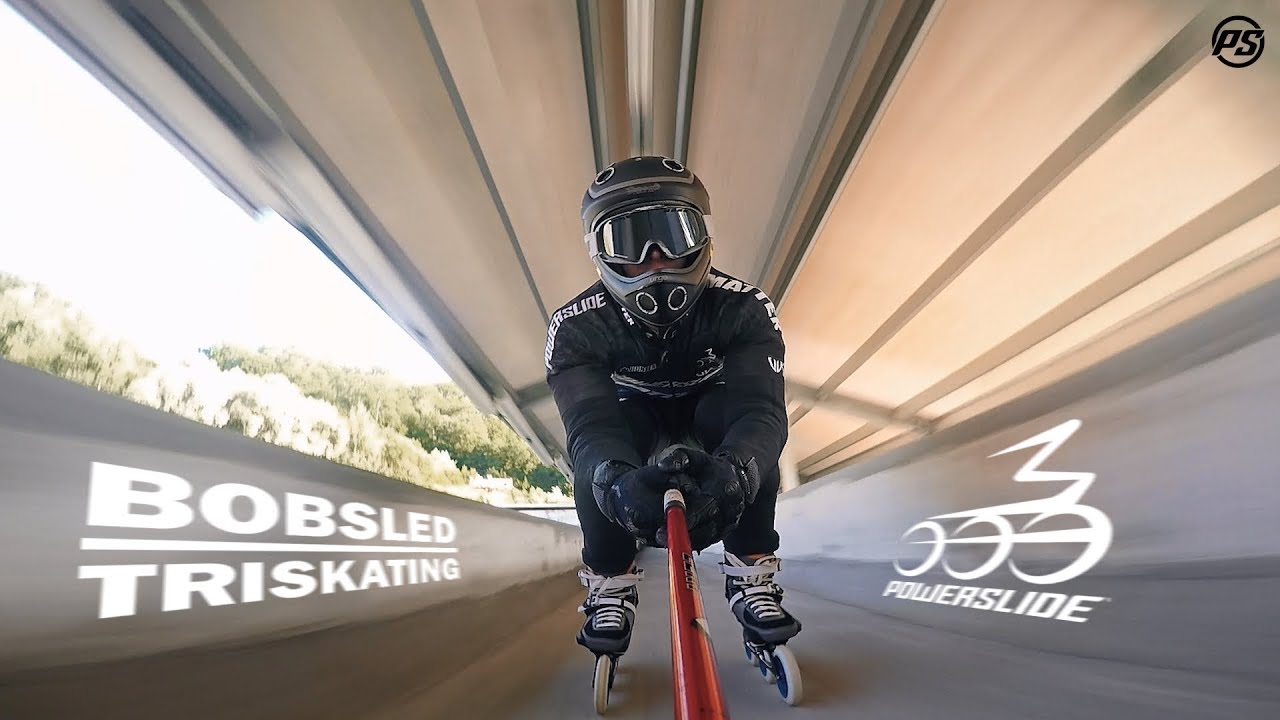 Bobsled skating on 3x125mm wheels