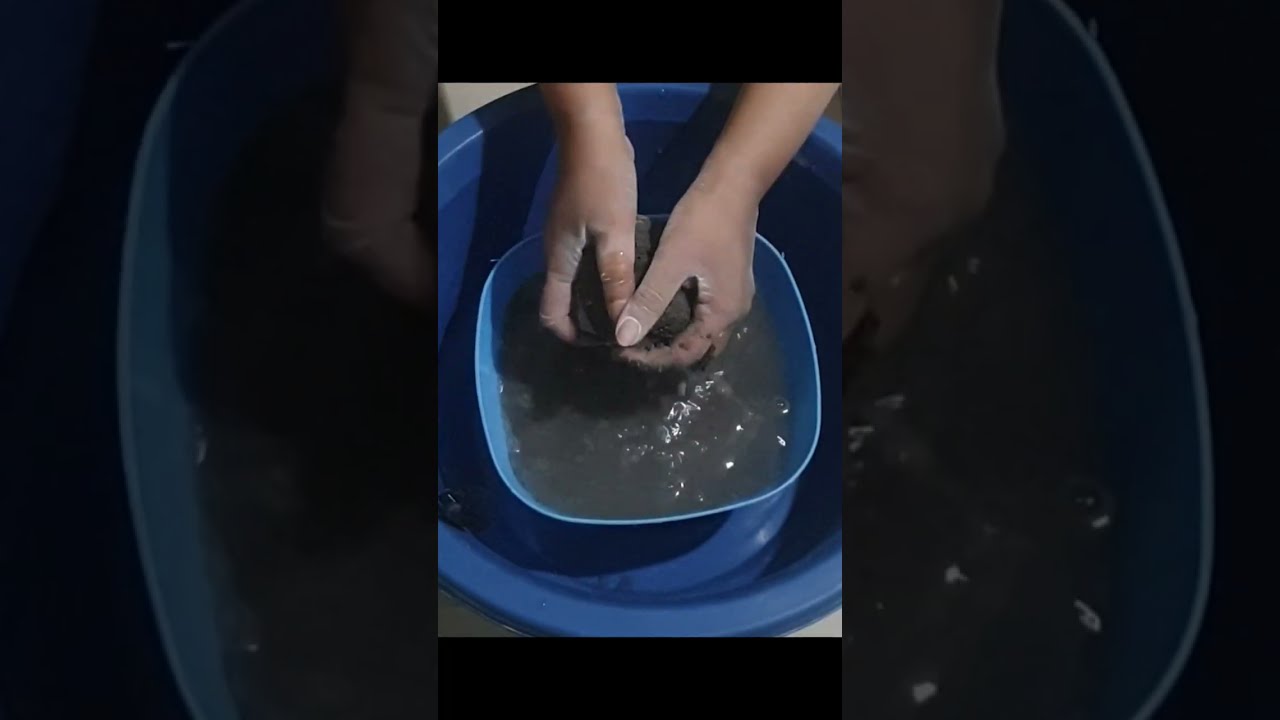 Charcoal Sand Cement Texture Water Crumbling  & Mixing Satisfying Asmr